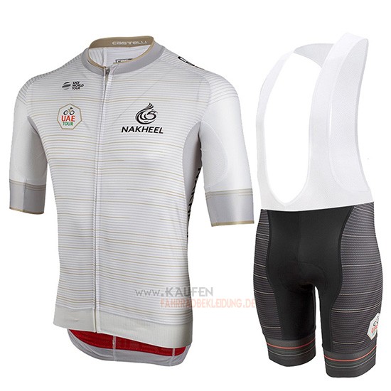 Castelli UAE Tour Kurzarmtrikot 2019 und Kurze Tragerhose Wei